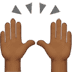 🙌🏾 raising hands: medium-dark skin tone display on Apple